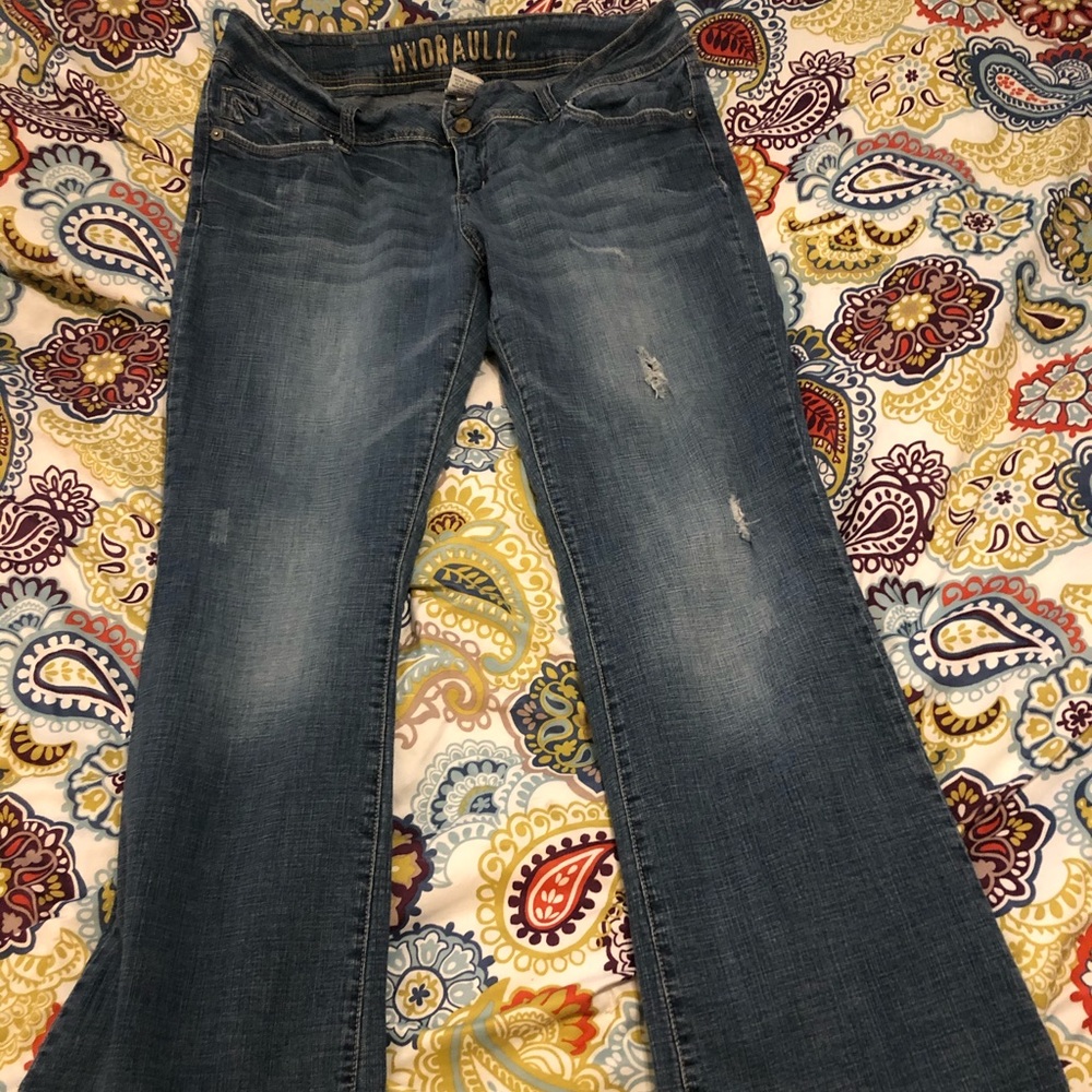 Size 18 Hydraulic distressed flared blue jeans